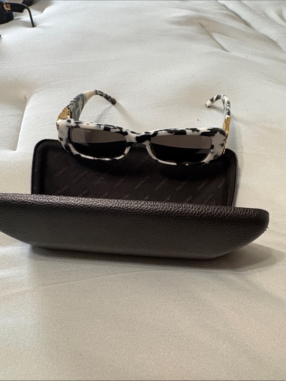 Balenciaga Dynasty Marbled Rectangle Women's Sunglasses - Picture 2 of 6